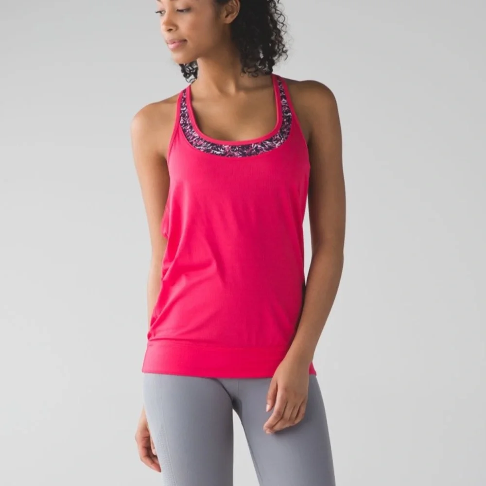 Lululemon Minimalist Tank Top Mini Ripple Boom Juice Multi Pink - Picture 2 of 10